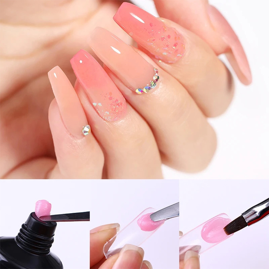 Transfronteriza popular de uñas de Arte de extensión de pegamento de uñas molde de papel libre titular 100 piezas de cristal de extensión de pegamento de uñas modelo de hoja en stock