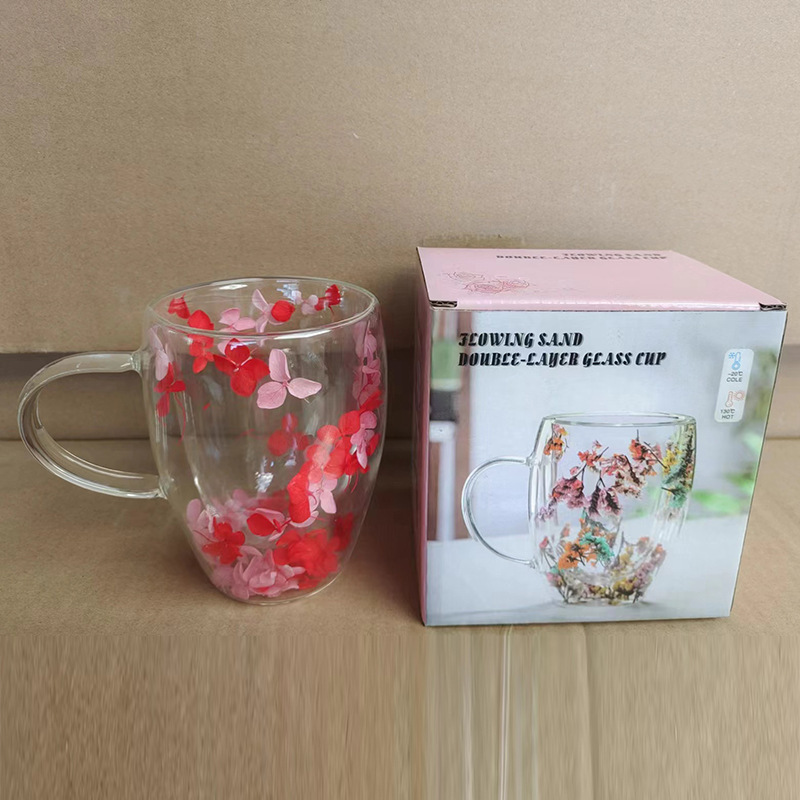 真花高颜値二重グラス高ホウ素シリコンクロスボーダー卸売り品ドライカップコーヒーカップ牛乳ジュースカップ|undefined