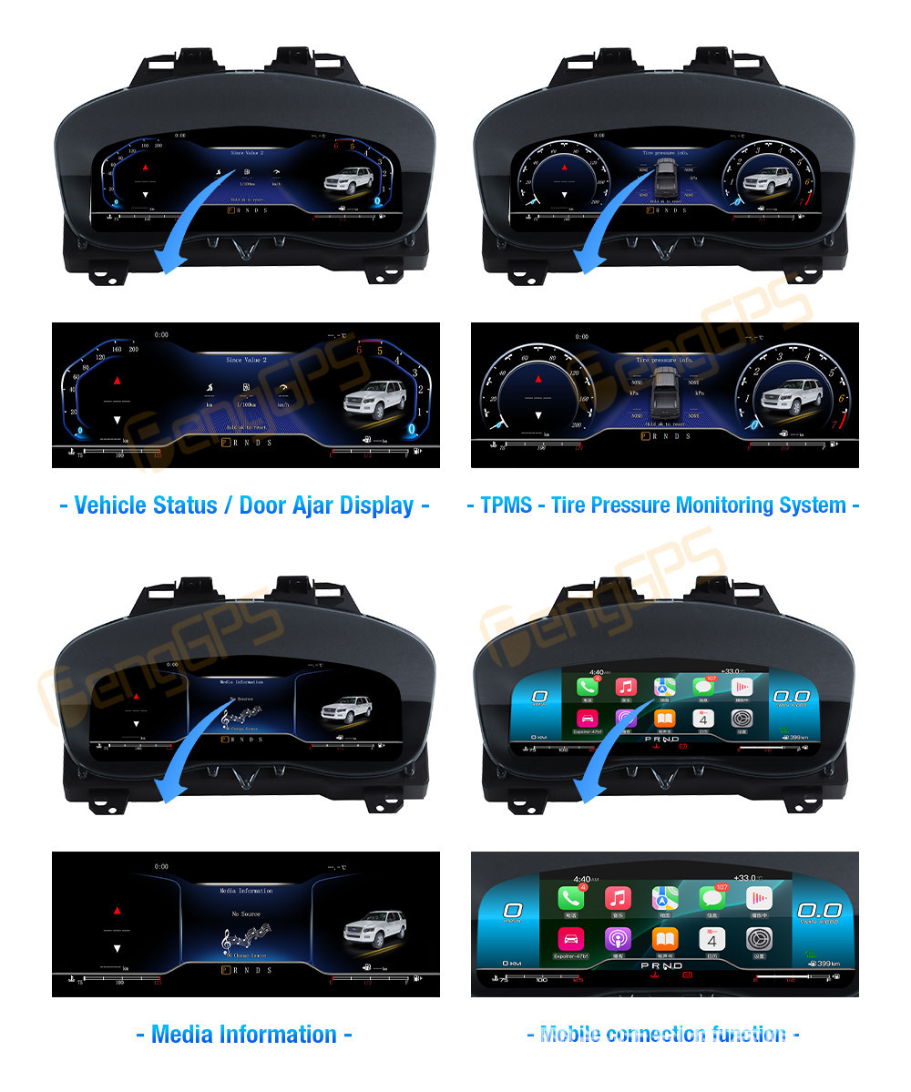 Suitable for 17-18 Ford Explorer LCD instrument panel modification 12.3inch Built-in Carplay