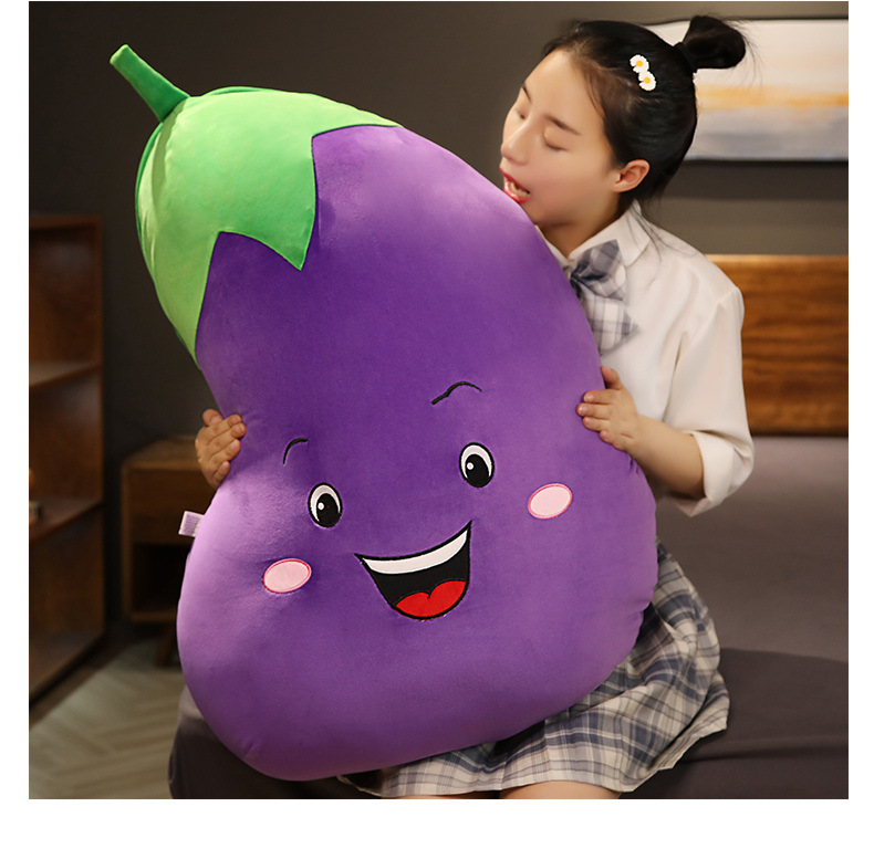 Cartoon Artificial Vegetable Eggplant Pillow Doll Plush Toy Carrot Large Pillow Cloth Doll down Cotton Doll