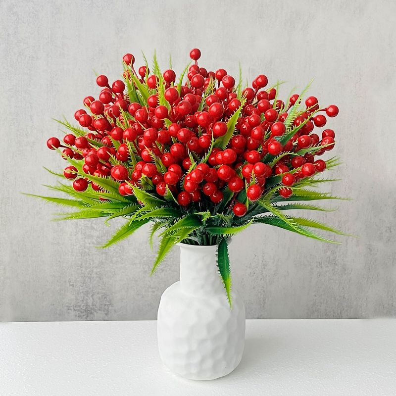 7叉ペルシャ葉9叉果7頭7叉果小紅果生け花発財果花束福桶装飾花シミュレーション花|undefined