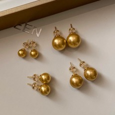 1 Pair Quantity Casual, Daily Occasion Brass Material Round Pattern 1 Pair Simple Style Round Polishing Plating Brass 24K Gold Plated Ear Studs