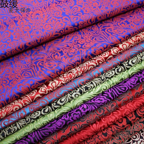Chinese-style cheongsam workwear children's clothing Mongolian robe decoration hand-embroidered brocade fabric imitation ancient phoenix tail silk Mai Tai Bao