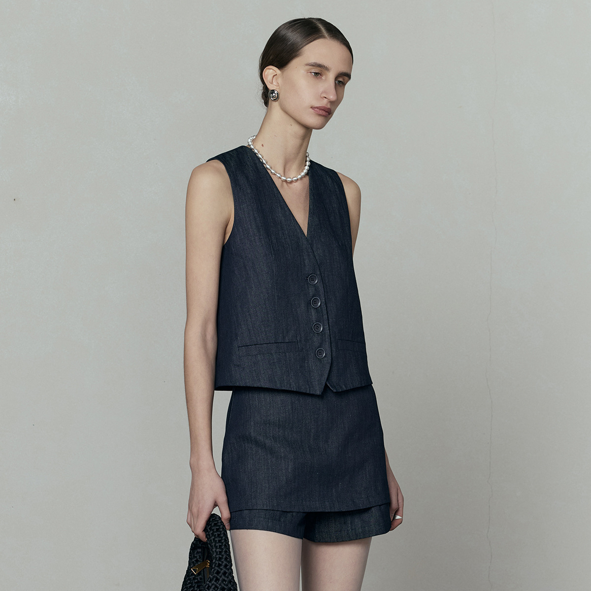 Guangzhou Thirteen Lines Women's Wearuma White 2025 Summer New Vest Women's Tencel Linen Denim Top