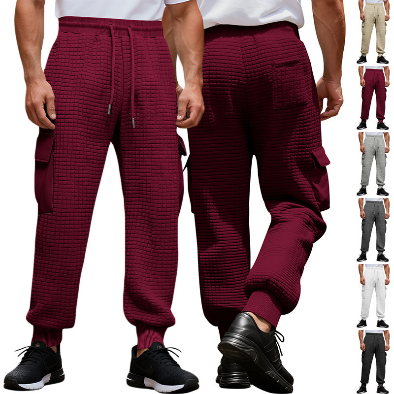 Cross-Border Aliexpress Autumn New Men's Sports Sweatpants European and American Style Thickened Small Checkered Carhartt Workwear Stacked Pants Cross-Border Aliexpress Autumn New Men's Sports Sweatpants European and American Style Thickened Small Checkered Carhartt Workwear Stacked Pants