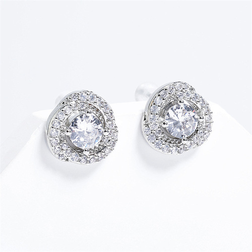 Korean Version New Diamond Earrings with Advanced Korean Style, Small Luxury Fashion, Unique and Personal, Influencer and Bride Earrings