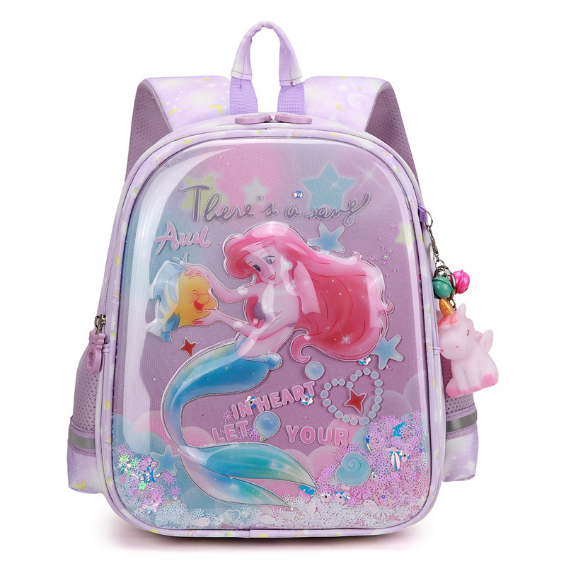Animación de dibujos animados bolsas escolares ligeras unicornio niña princesa pequeña mochila encantadora mochila de grado 1 - 2