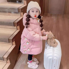 女の子の冬服綿入れ服2025新作子供冬服韓国風綿入れ服女の子ベビーおしゃれ秋冬綿入れジャケット