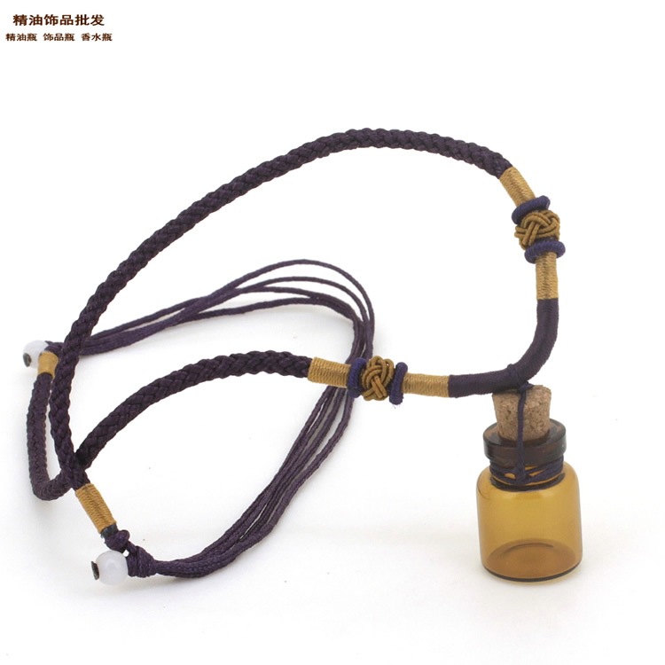 精油饰品网2ml茶色瓶直绑啡色双扣绳项链2.jpg