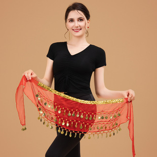 Factory Direct Sales Belly Dance Gold-Edged Three-Layer Waist Chain Dance Costume Waist and Hip Scarf Versatile Belt Direct Supply Cross-Border Amazon