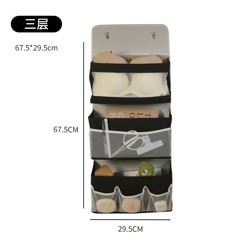 Bolsa de almacenamiento de dormitorio multifuncional, bolsa de almacenamiento de artículos diversos de almacenamiento de armario plegable, bolsa colgante de almacenamiento de tela trasera de puerta de varias capas