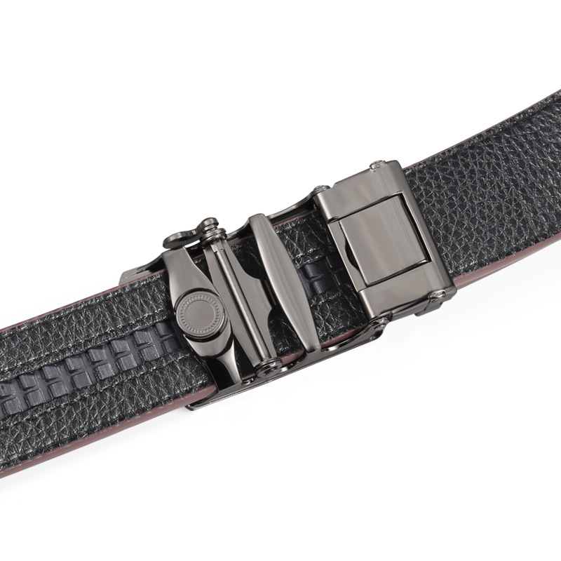 2023 New Hot Selling Men's Fashion Belt Automatic Buckle Business Casual Belt Letter Buckle Faux Leather Belt Business Gift_viptrois.com