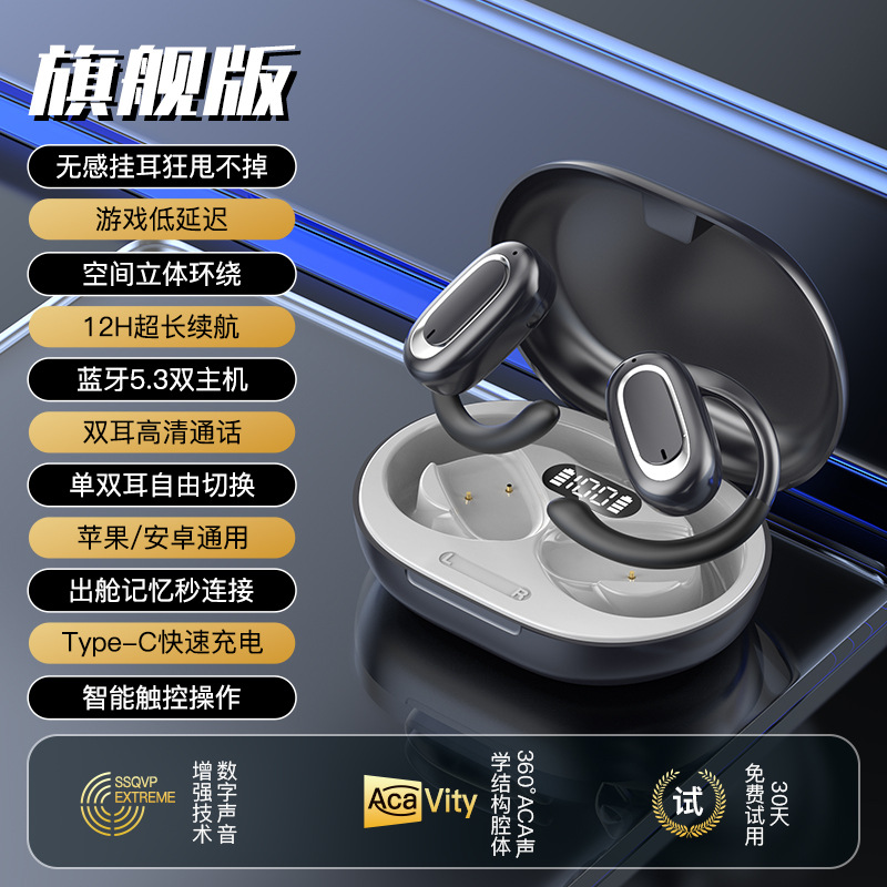 Transfronteriza caliente modelo privado T35 giratorio OWS auricular Bluetooth auricular deportivo montado en la oreja ultra-larga resistencia reducción de ruido