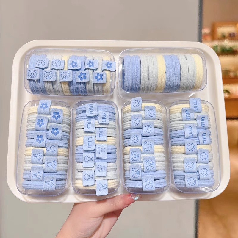 Azul de sal de mar alta banda de cola de caballo anillo de cabello para niñas lindo tocado de alta elasticidad y cuerda de cabello duradera no daña cuerda de cabello