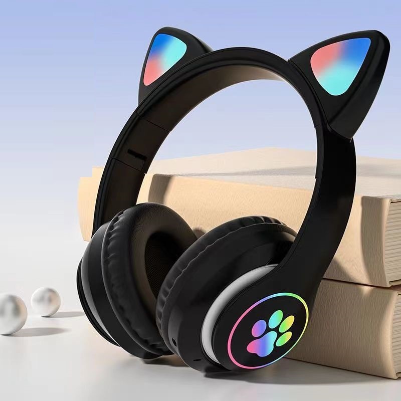 国境を越えた人気のSTN-28ヘッドマウント発光猫耳ワイヤレスBluetoothヘッドセットかわいいシリーズスポーツゲームメーカー|undefined