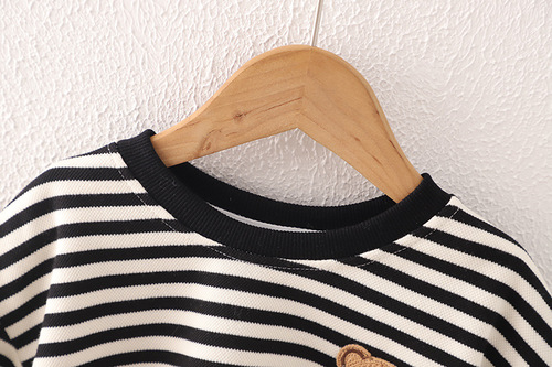 Practical Factory Children's Spring and Autumn Two-Piece Set for Boys and Girls Striped Fashion Home Clothes Autumn New Arrival