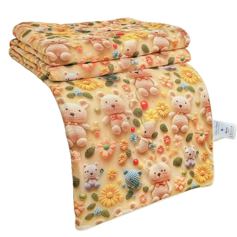 Edredón fresco de verano en relieve digital 5D, edredón fresco de verano de seda, edredón de aire acondicionado lavable a máquina, edredón fino de regalo de apertura al por mayor