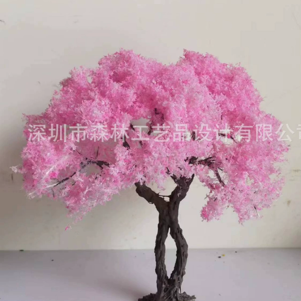 Розовый большой DIY ручная имитационная модель украшения дерева сцена строительные украшения песок стол дерево-7