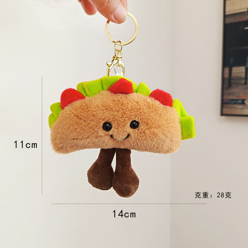 かわいい萌えタコ餅ストラップぬいぐるみ人形ハンバーグサンドイッチバッグ掛けキーホルダーぬいぐるみ|undefined
