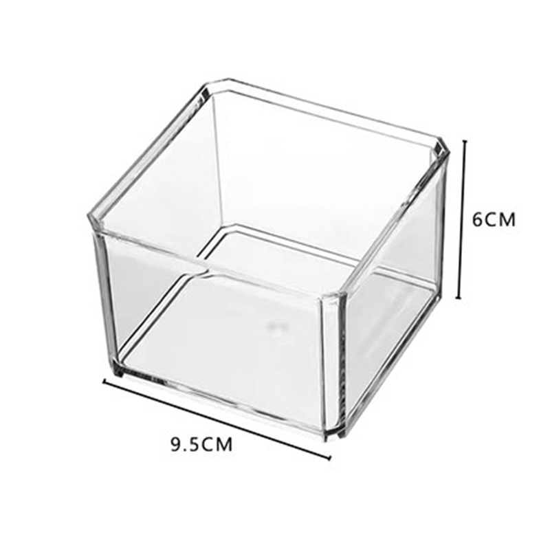 Caja de almacenamiento de barra caja de almacenamiento de escritorio rectangular transparente caja de hisopo de algodón cosmético a prueba de polvo acrílico apilable