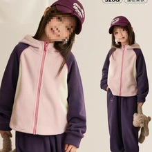 女童2025冬季奥利绒套装冬季新款儿童韩版加厚两件套童撞色套装