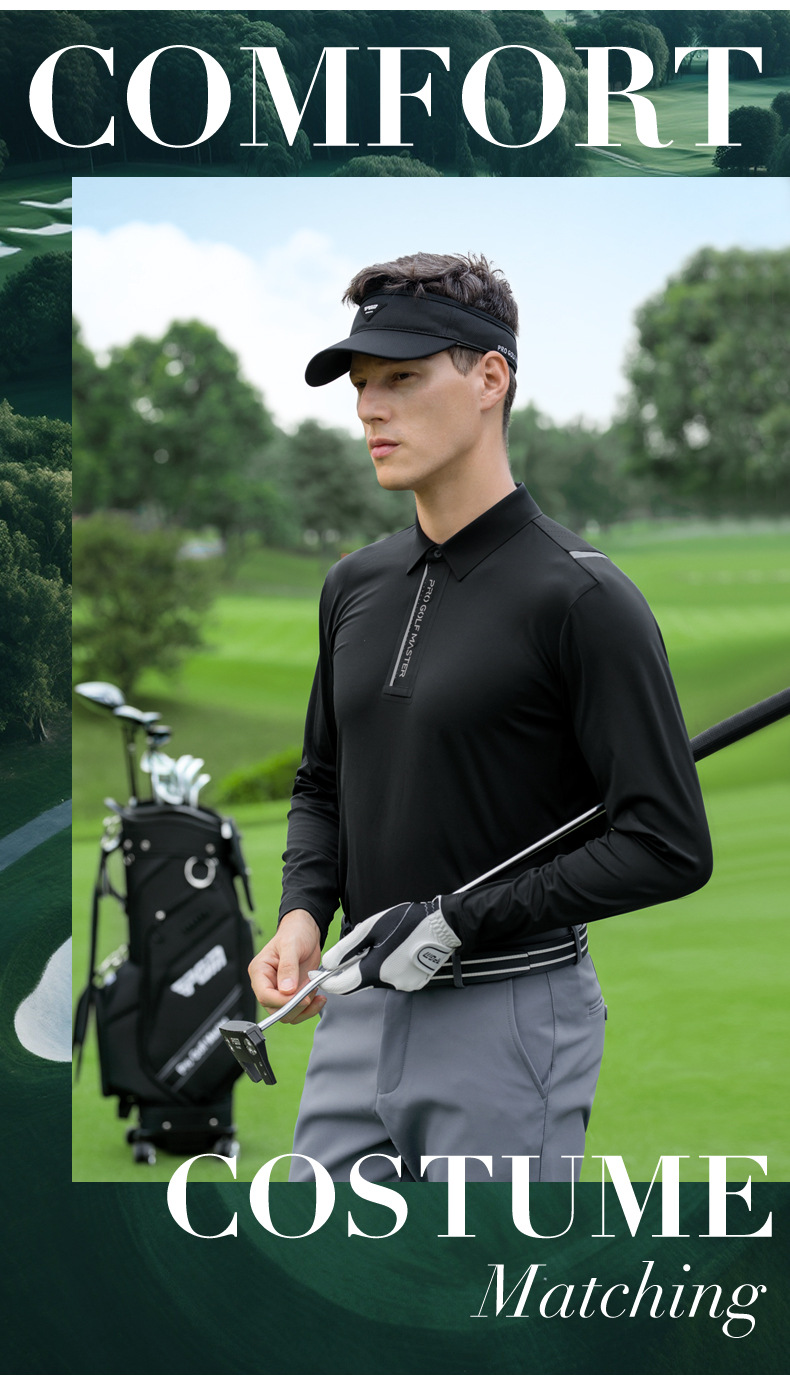 Áo polo nam dài tay golf cao cấp co giãn, nhanh khô thoáng khí — Tay áo dài màu trắng [cổ áo liền mạch/lỗ thông gió bằng laser/hút ẩm và khô nhanh] YF820 chi tiết 7