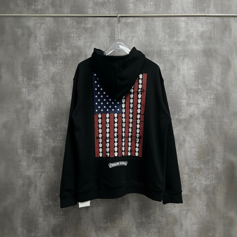 CH Chrome Ceiling 2026 Fall/Winter Hot Item: Vintage Distressed American Flag Zip-Up Hoodie CH Chrome Ceiling 2026 Fall/Winter Hot Item: Vintage Distressed American Flag Zip-Up Hoodie