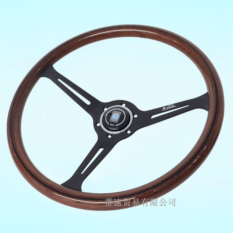 Factory direct sales car modification 15inch peach wood color steering wheel ND classic retro imitation wood steering wheel with a hole distance of 70mm