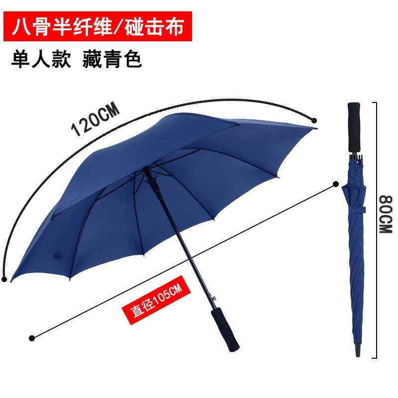 Paraguas de mango largo automático grande con logo impresión Paraguas de golf barra recta estilo negocios para hombres