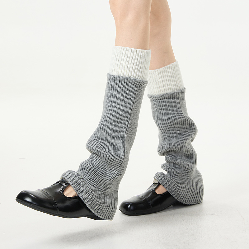New wide-leg sock covers, slimming patchwork sock covers, Y2K style stacked calf socks, long fashionable versatile solid color calf socks New wide-leg sock covers, slimming patchwork sock covers, Y2K style stacked calf socks, long fashionable versatile solid color calf socks