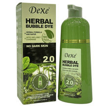 供外单 HERBAL BUBBLE DYE植物黑色盖白发泡泡一洗就黑染发膏