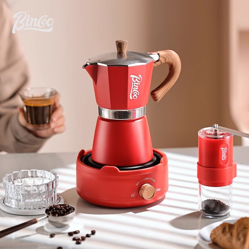 Bincoo Moka Pot Coffee Making Large Capacity Household Small Electric Stove Set Hand Grinding Coffee Machine Complete Set of Utensils