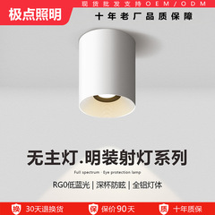 円形明装cobスポットライト防グレア家庭用リビングルームの寝室に穴を開けないledダウンライトが米家APPに接続されています