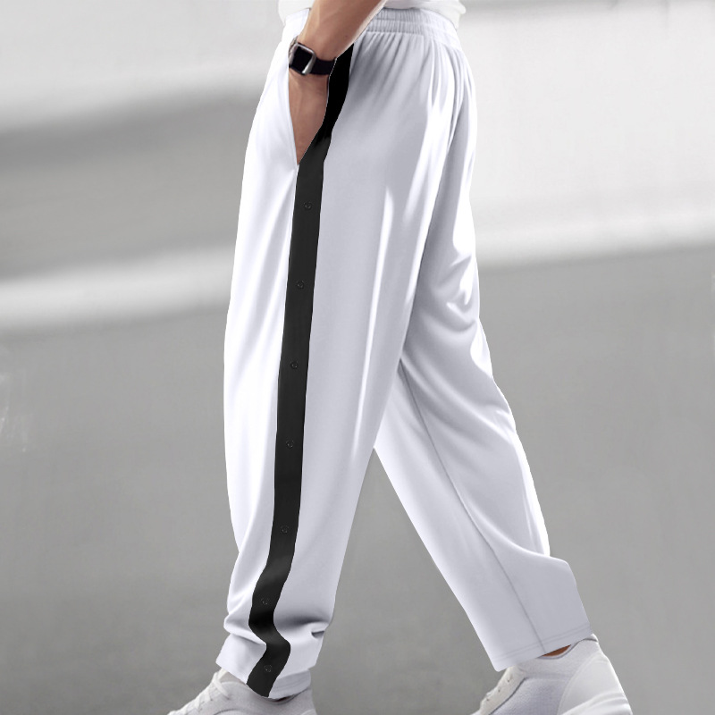 Men's clothing heavyweight casual sports men's autumn loose patchwork oversize straight wide leg large size trousers_voghion.com