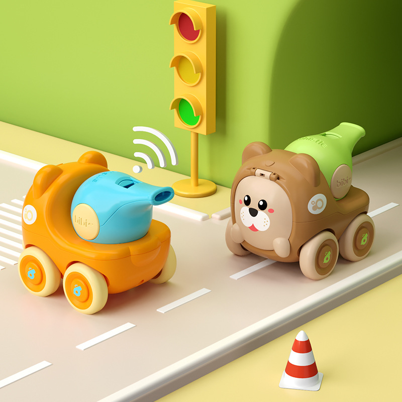 Nuevo animal inercia silbato coche animal snack bolsillo de almacenamiento coche cochecito juguetes educativos para niños
