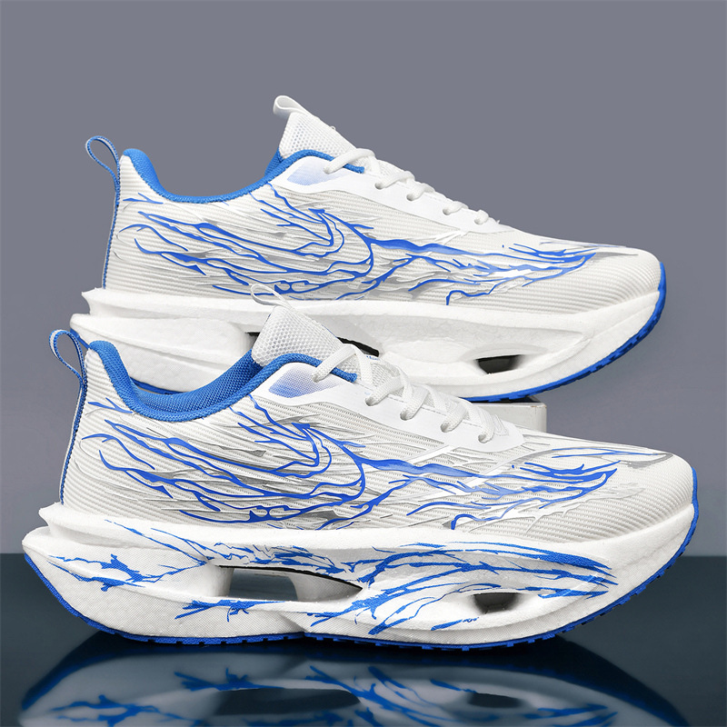 Blue and white
