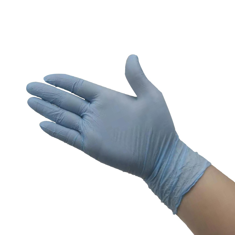 一次性丁腈手套蓝色B级纯高弹性防水家用检查劳保防油污