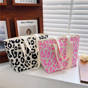 Travel bag large capacity tote cloth pocket milk cow pattern shoulder portable large capacity canvas trendy men and women shopping bag wholesale