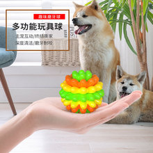 新品彩色多功能耐咬玩具球宠物啃咬互动磨牙趣味软胶狗玩具批发