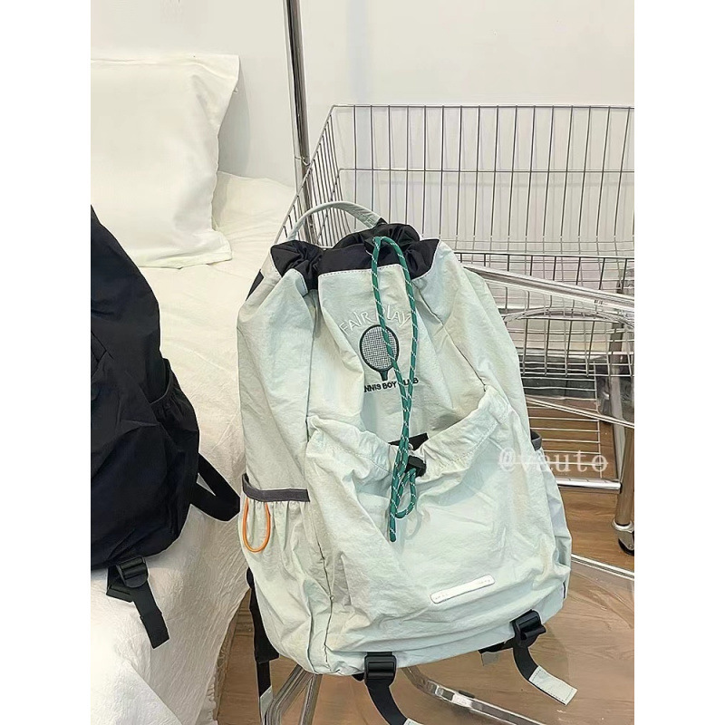 Drawstring Bag 2025 New Large-Capacity Travel Lightweight Mountaineering Backpack Foldableing Casual Men's and Women's Badminton Bag