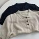 French Linen Lapel Short-sleeved Women's 2025 Summer New All-match Slim-fit Ice Silk Shoulder Polo Knit Top