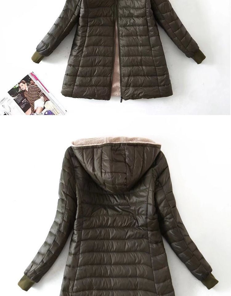 Women's Clothing autumn and winter new Korean version of the long hooded cotton coat women's lambskin warm cotton coat plus velvet jacket top_voghion.com