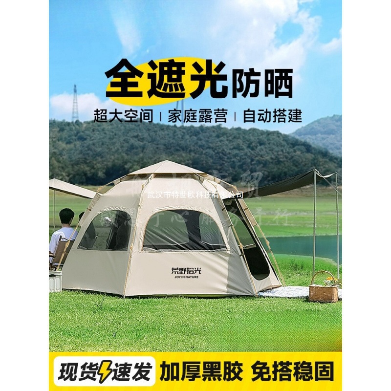 露营帐篷户外野营过夜装备二合一加厚室内公园全自动防雨默认项