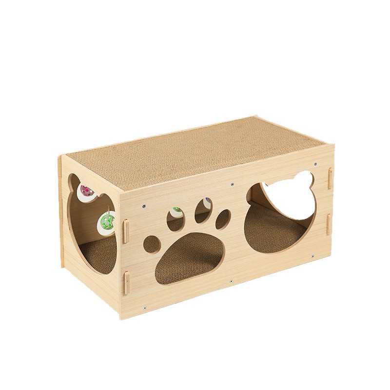 Junta de agarre de gato de doble capa, cuatro estaciones, resistente al desgaste, juguetes de túnel para gatos.