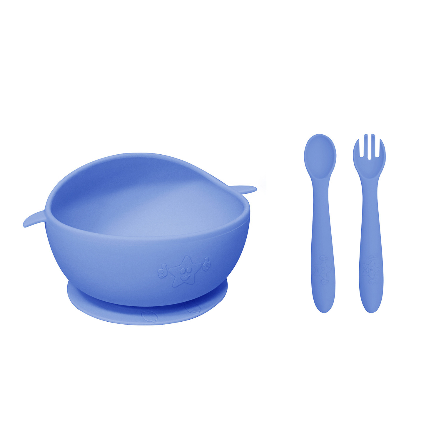 이유식 그릇 + 이유식 숟가락과 포크 + opp 포장 "다크 블루"