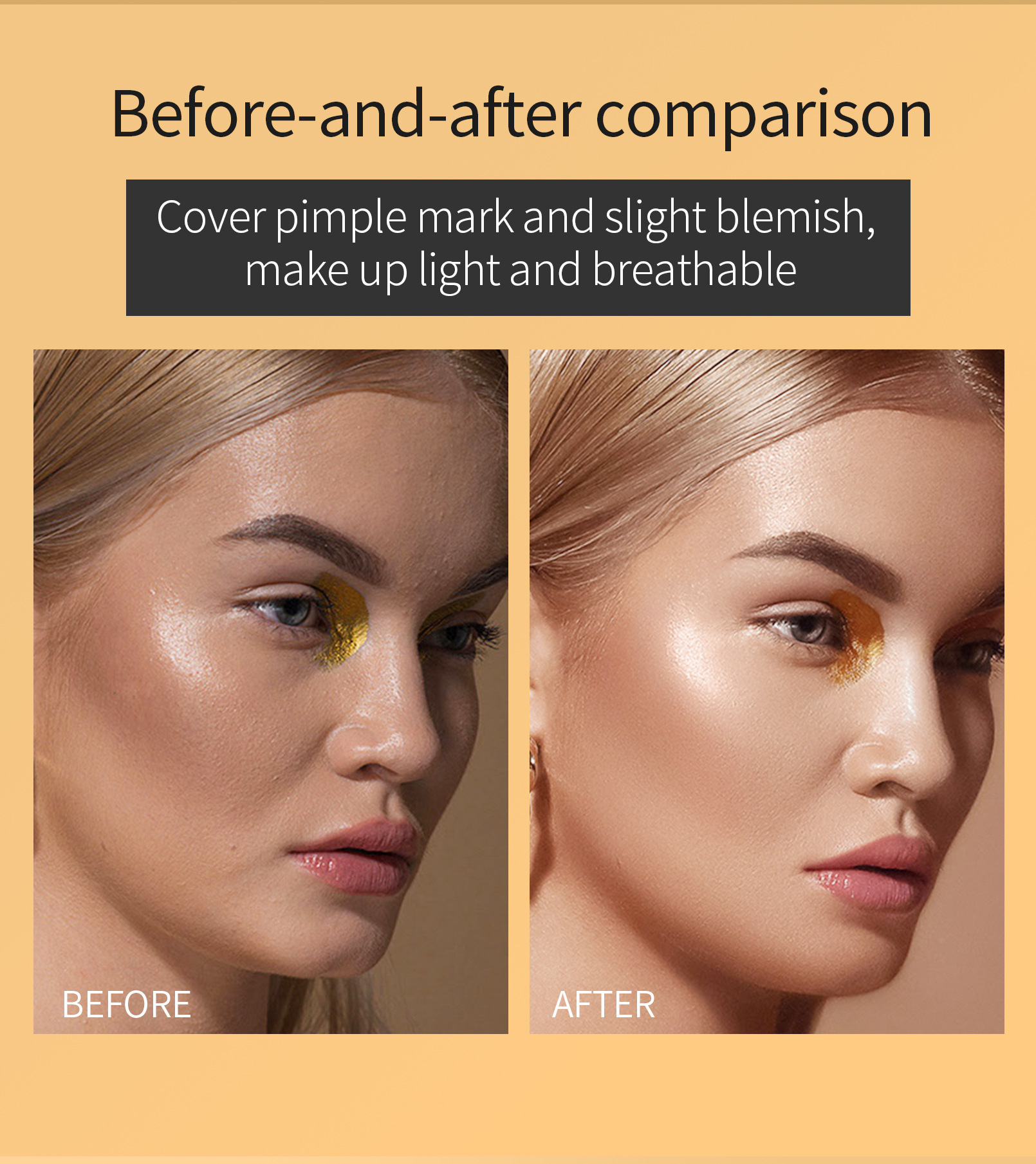 Hellokiss Concealer Foundation Moisturizes, adheres well and naturally brightens the wheat bronze color. Temperature-adjustable Foundation cross-border Application Scenario