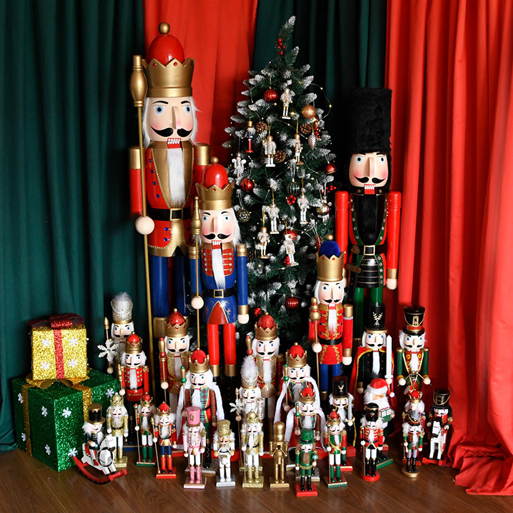 Venta directa de 1,2 m muñecas cascanueces rey muñecas soldados KTV escenario decoración navideña gran decoración artesanía