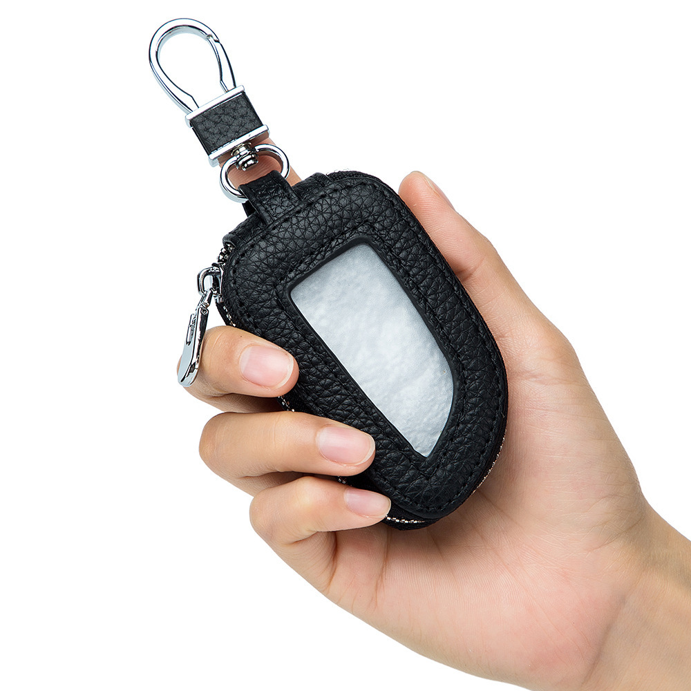 Genuine leather car key case for men and women, universal sunroof fashion new mini key protector for car, cross-border