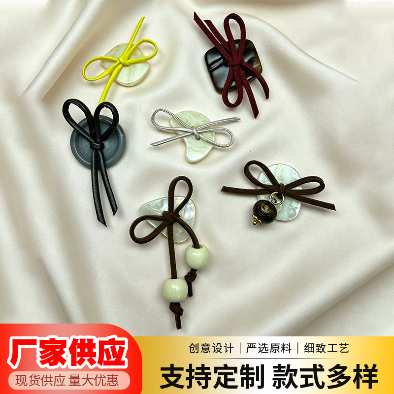 蝴蝶结树枝盘扣新中式汉服旗袍装饰纽扣布艺手打蝴蝶结服饰配件