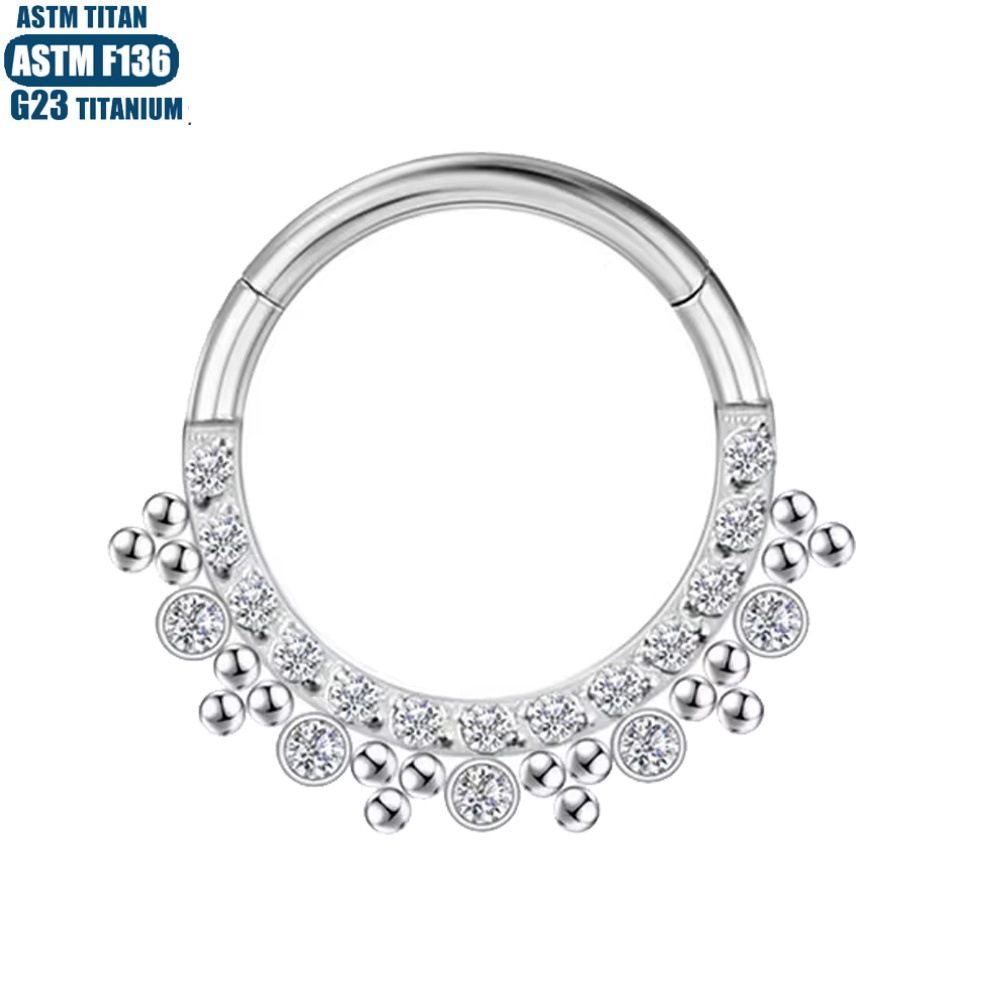 Silver pointed spike labret stud material detail